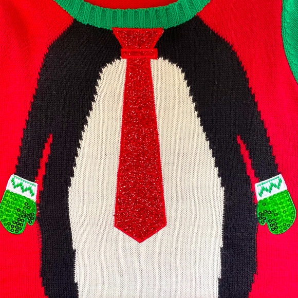 United States Sweaters | Ugly Christmas Sweater Tunic Length | Red | Small - Picture 4 of 5